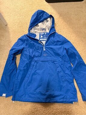 Pull&Bear Men's Royal Blue Hooded Rain Anorak